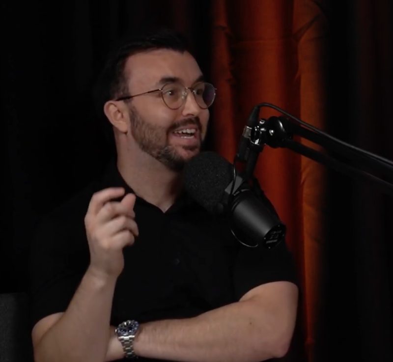 Luke recording a property podcast