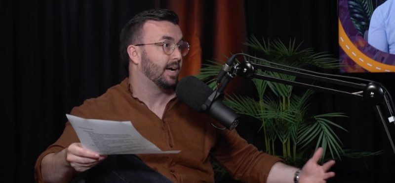 Luke during a podcast recording