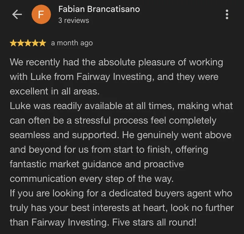 Five-star Google review