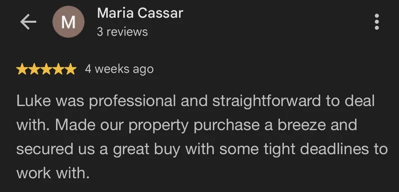 Five-star Google review