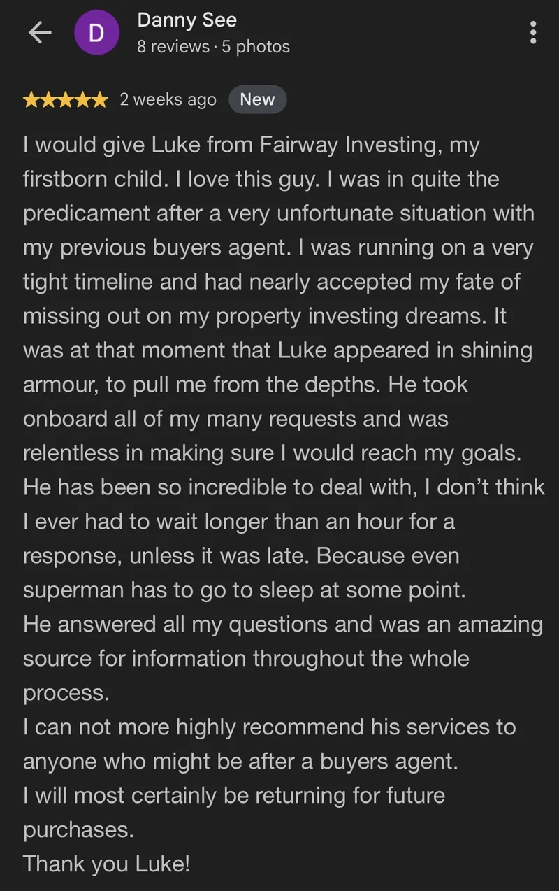 Five-star Google review