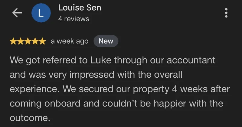 Five-star Google review