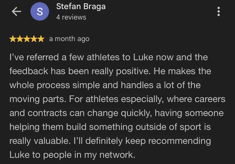 Five-star Google review