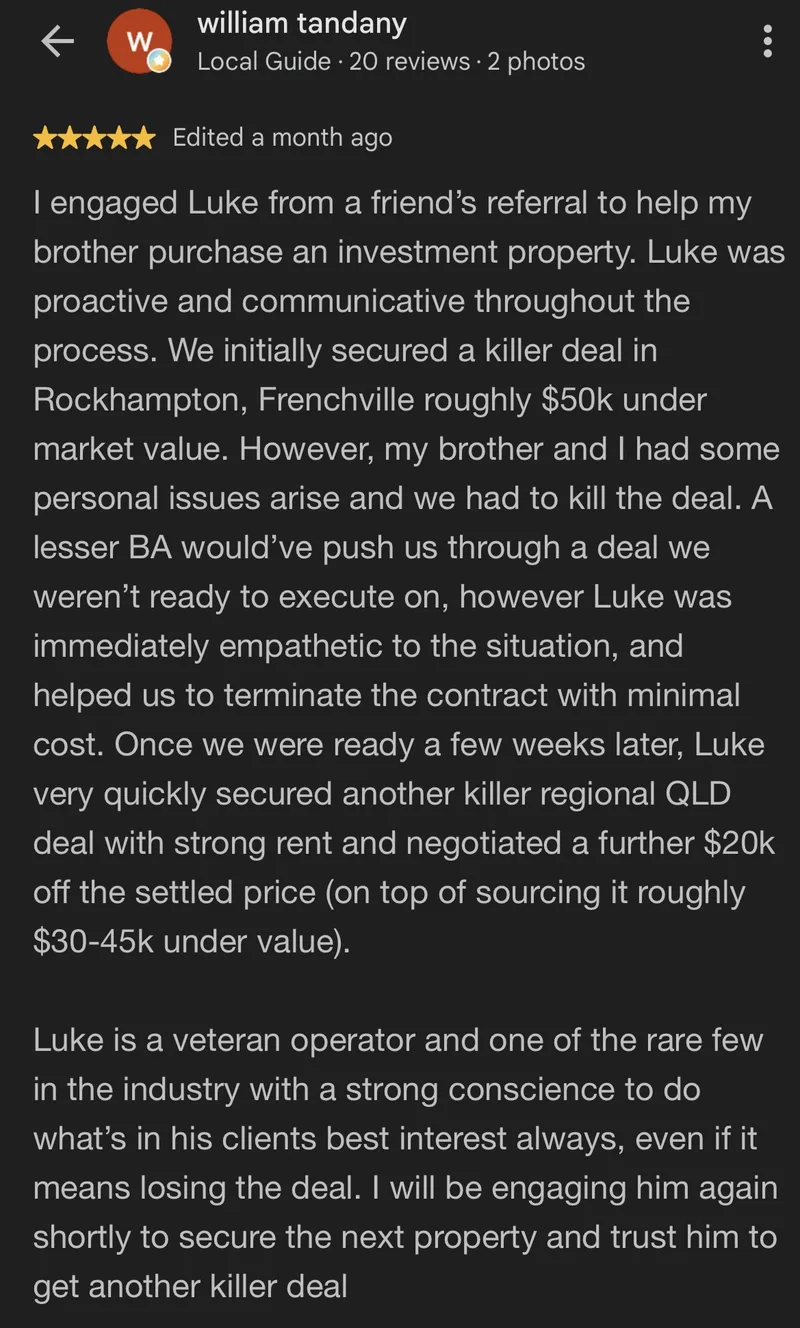 Five-star Google review
