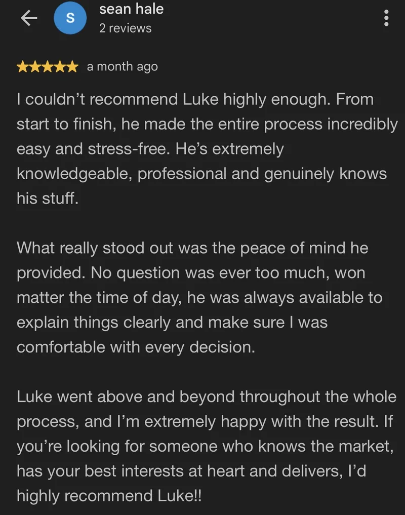 Five-star Google review