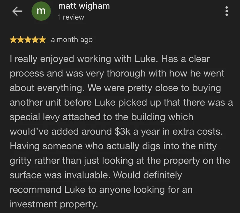 Five-star Google review
