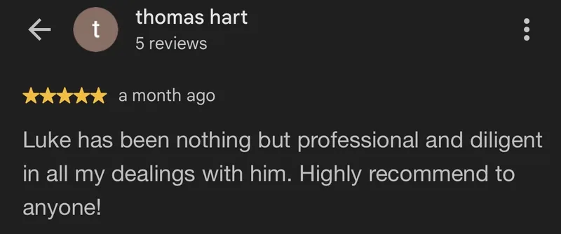 Five-star Google review