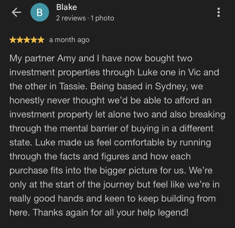 Five-star Google review